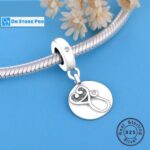 925 Sterling Silver Doctor Nurse Stethoscope Hanging Bead Fit Original Pandora Bracelet (4)