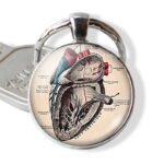Anatomical Heart Silver Keychain 1