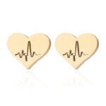 GoldSilver Stainless Steel Ecg Necklaces & Earrings 5