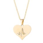 GoldSilver Stainless Steel Ecg Necklaces & Earrings 6