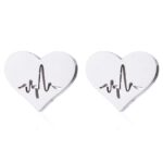 GoldSilver Stainless Steel Ecg Necklaces & Earrings 8
