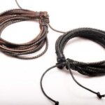 Monochrome Woven Leather Bracelet Pure Hand-painted Leather Rope (4)