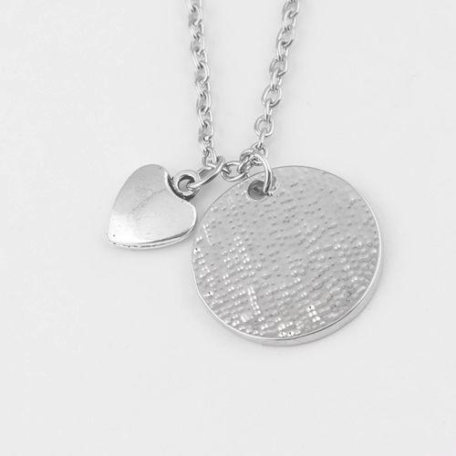 Silver Round Stethoscope Heart Necklace
