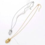 SilverGold Real Heart Shape Necklace 1
