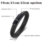 Great Sporty Black Leather Medical Alert Bracelet For Men (1)