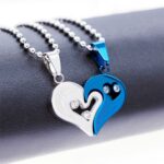 Love Heart Necklaces & Pendants With Crystal for Couples (1)