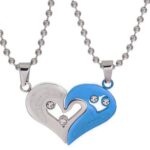 Love Heart Necklaces & Pendants With Crystal for Couples (10)