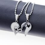 Love Heart Necklaces & Pendants With Crystal for Couples (13)