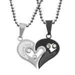 Love Heart Necklaces & Pendants With Crystal for Couples (15)