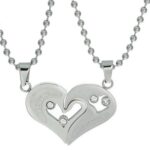 Love Heart Necklaces & Pendants With Crystal for Couples (5)